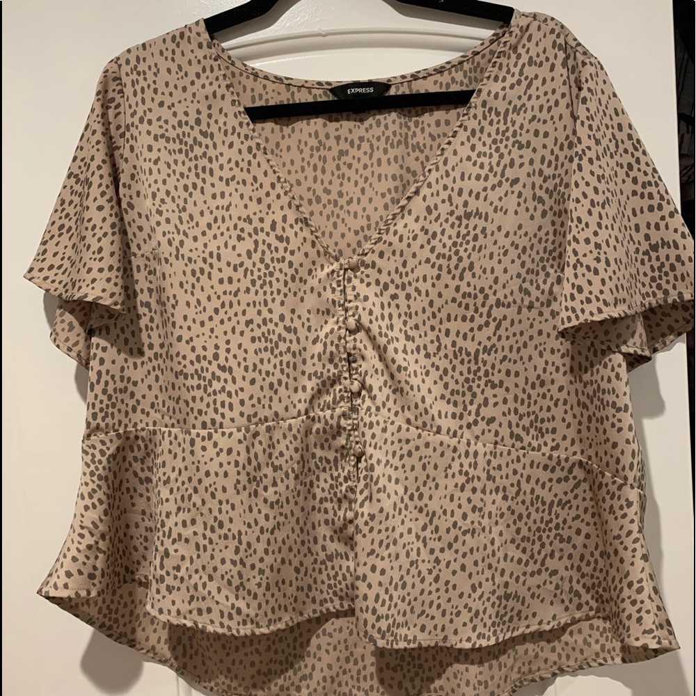 Animal print peplum top